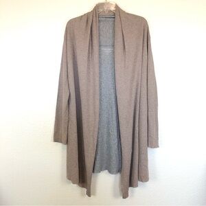 Majestic Filatures du Lion Cashmere Blend Open Front Cardigan Gray Taupe size 4